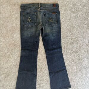 7 For All Mankind Dark Blue Flare Jeans